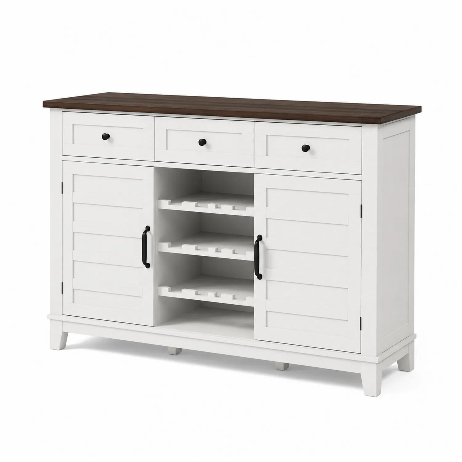 Wooden Sideboard with Solid Wood Top