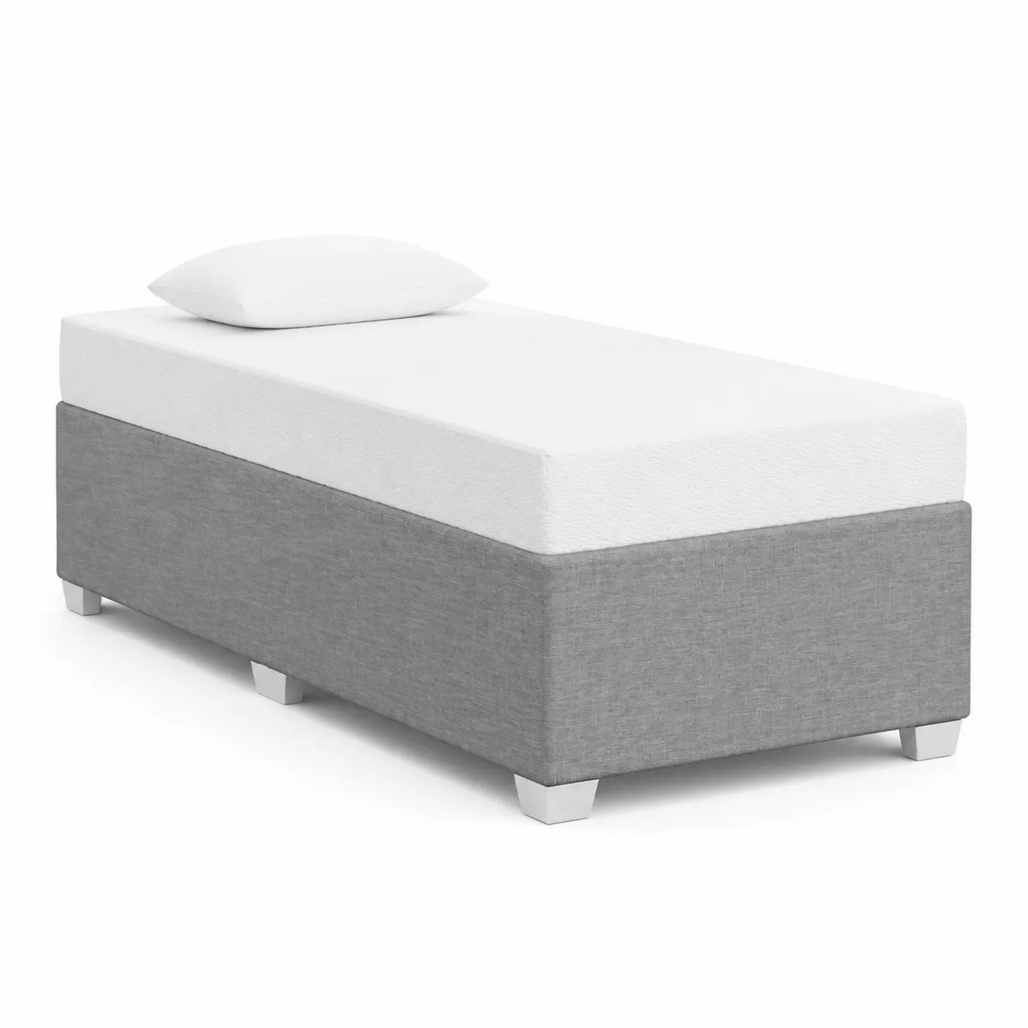 Single fabric bed Grey with foam mattress