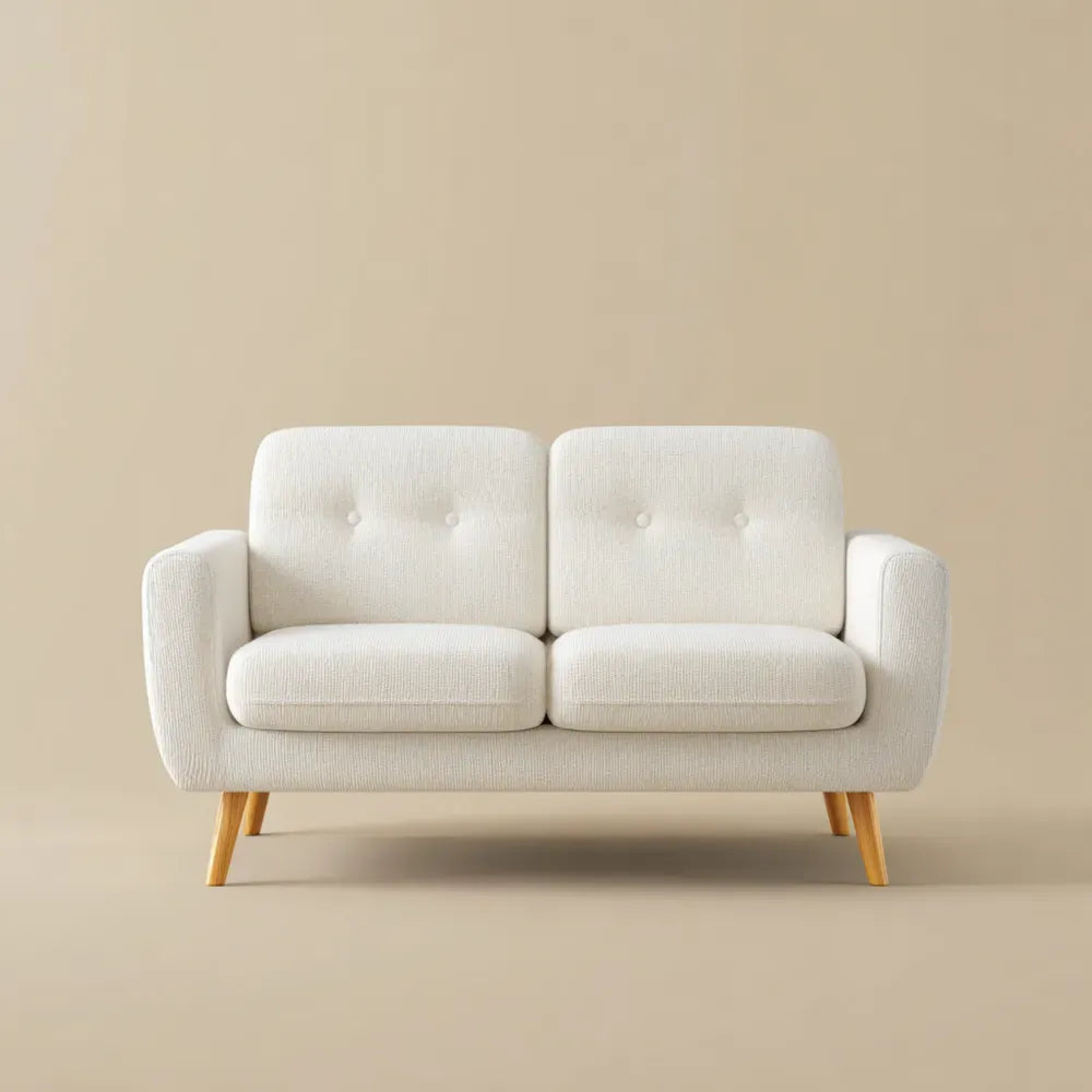 Two-Seater Sofa 150x85x75 cm - Fabric Upholstery - Beige - Modern Style