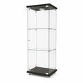 Vetrina in vetro temperato con illuminazione LED e ruote