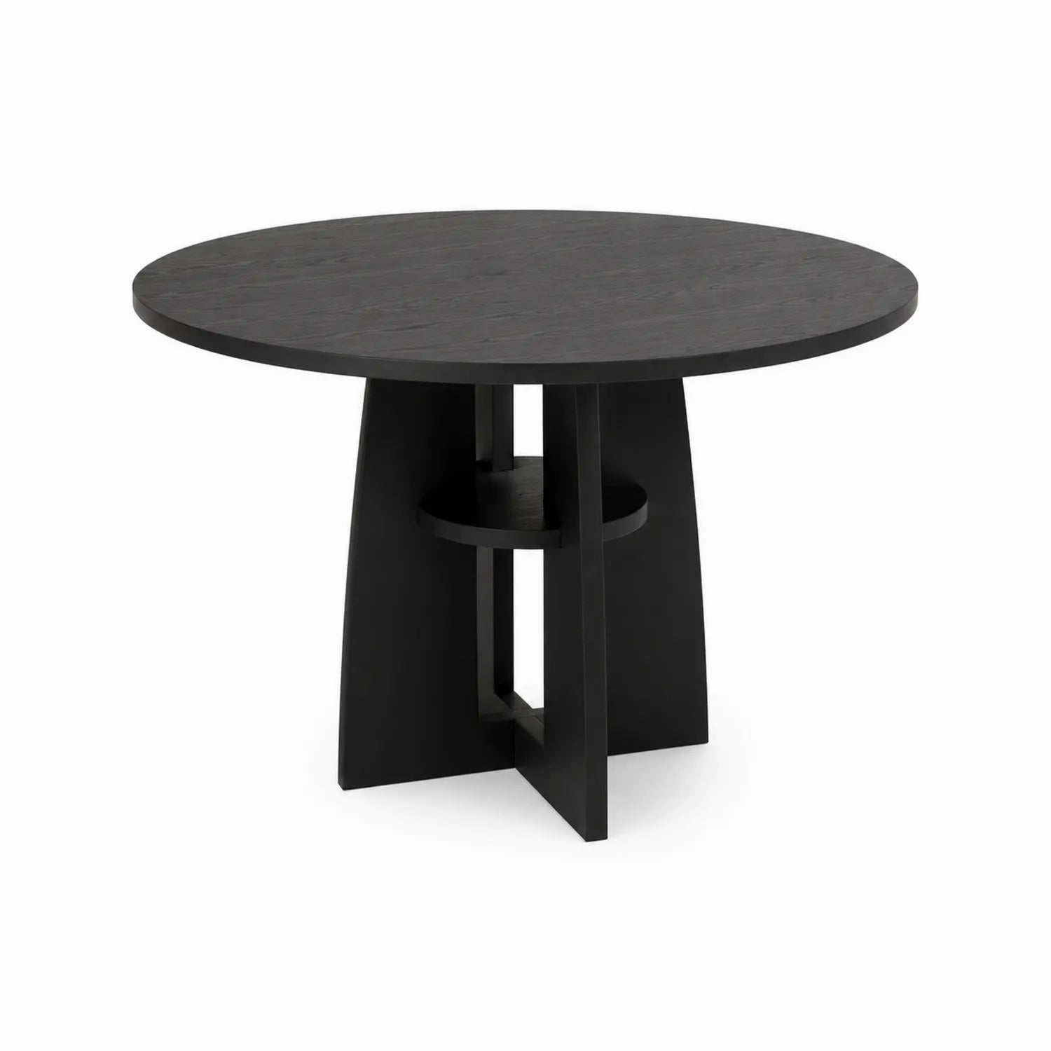 Tavolo rotondo in legno nero diametro 120 cm