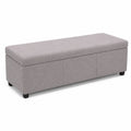 Panca Contenitore in Tessuto Grigio 120x40x40 cm