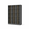 Bookcase in aluminium with LED, 180x40x200 cm, Grey