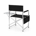 Aluminum and polyester fabric director's chair with side table and pockets