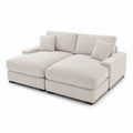 Divano angolare in velluto a coste crema con chaise longue