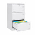 Cassettiera Archivio in Acciaio con 3 Cassetti Bianco