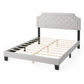 Double bed in gray fabric with wooden frame 200x160 cm