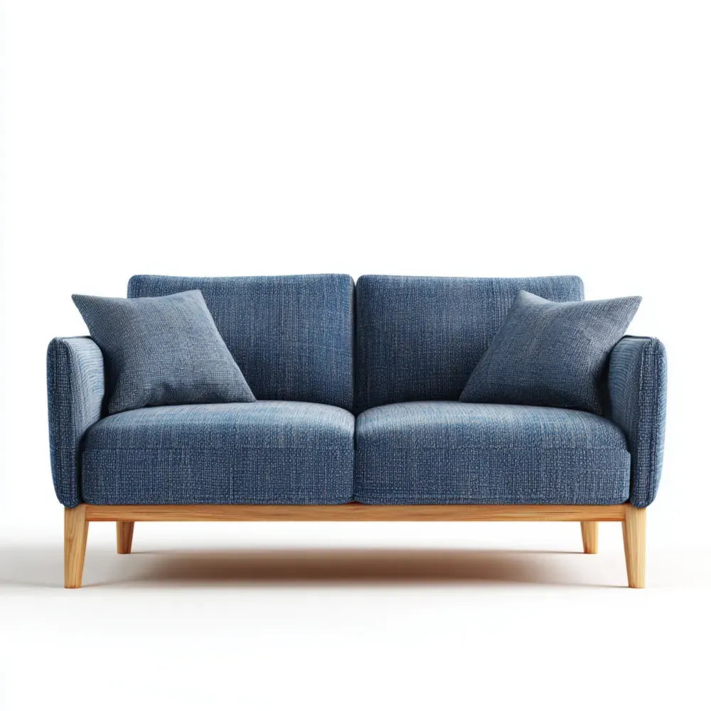 Fabric Upholstered Sofa 150x85x90 cm - Blue - Modern Design