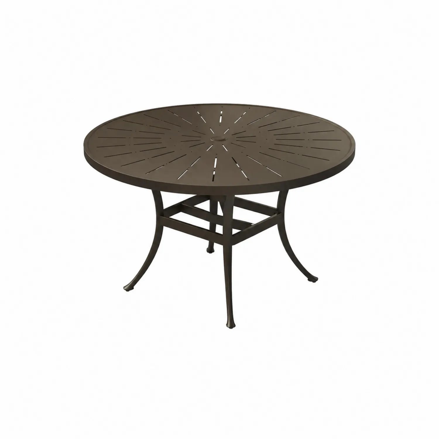 Outdoor round metal table Brown diameter 120 cm