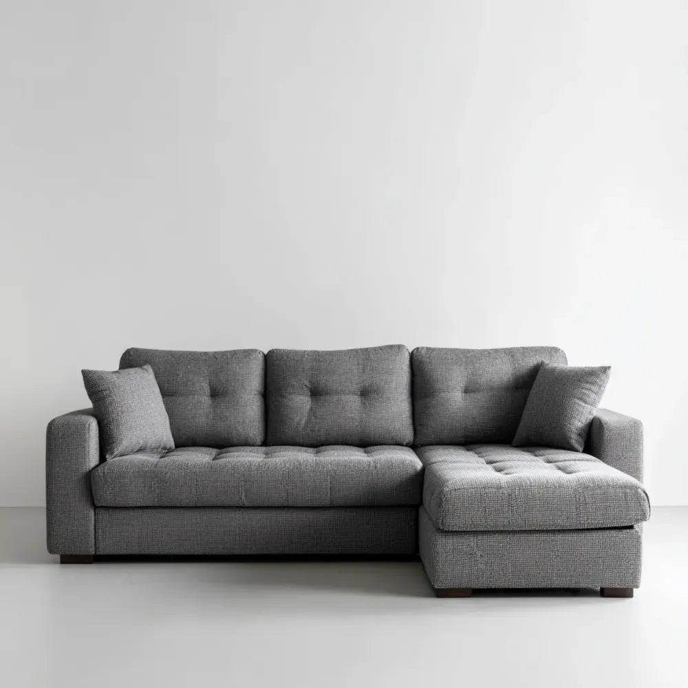 Sofa Set Fabric Upholstered 250x150x85 cm - Dark Gray - Modern Design