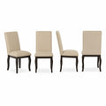 Set of 4 Chairs in Wood and Beige Fabric