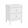 Comodino con 2 cassetti in MDF Bianco