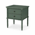 Comodino in Legno MDF Verde con Due Cassetti