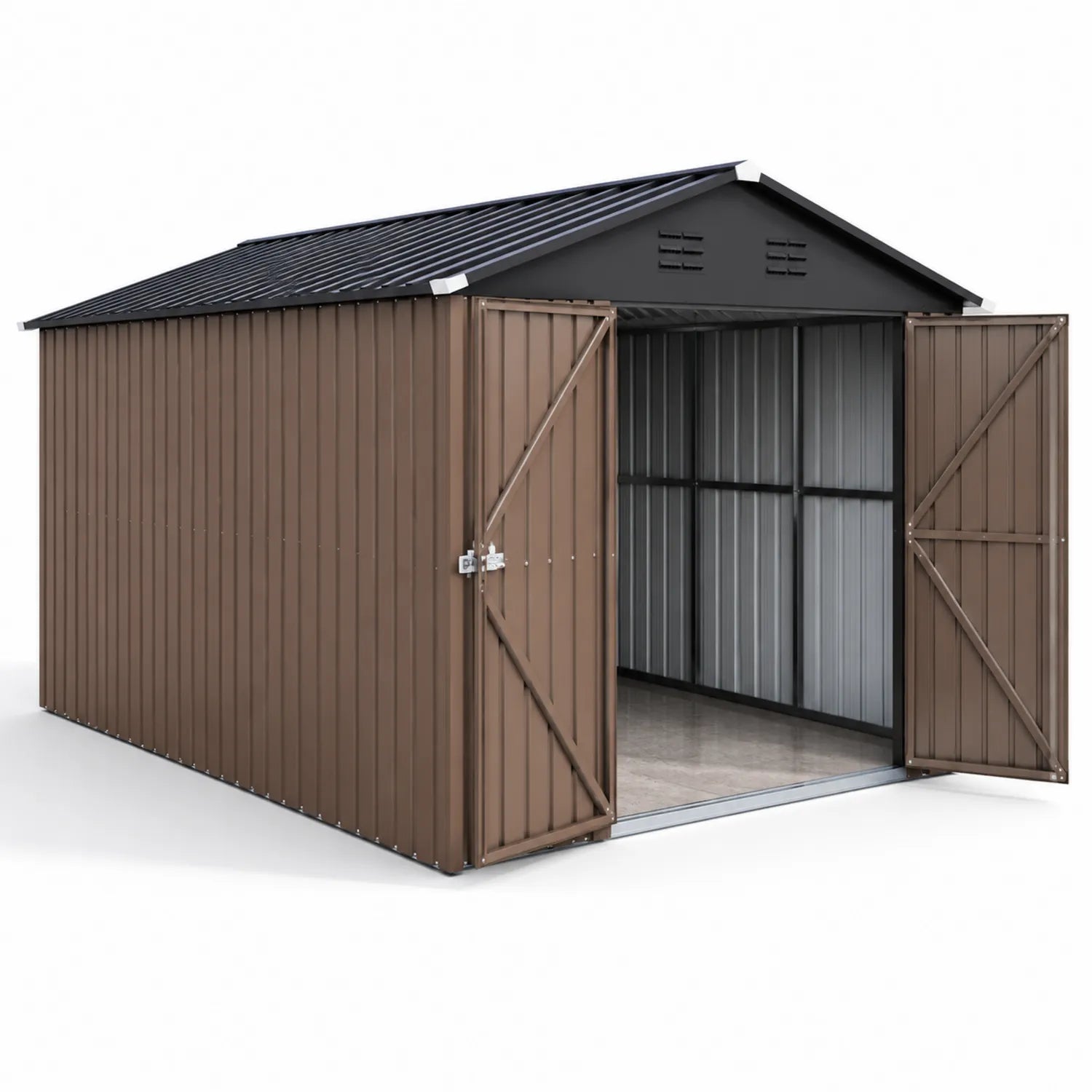 Metal Garden Shed in Brown