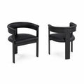 Black Metal and Leather Dining Chair