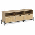 Mobile TV in MDF e Acciaio con Cassetti in Rattan