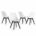 Set of 4 Plastic Chairs with Black Wooden Legs