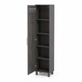 Armadio Alto in Legno MDF Grigio Scuro 180x40x30 cm
