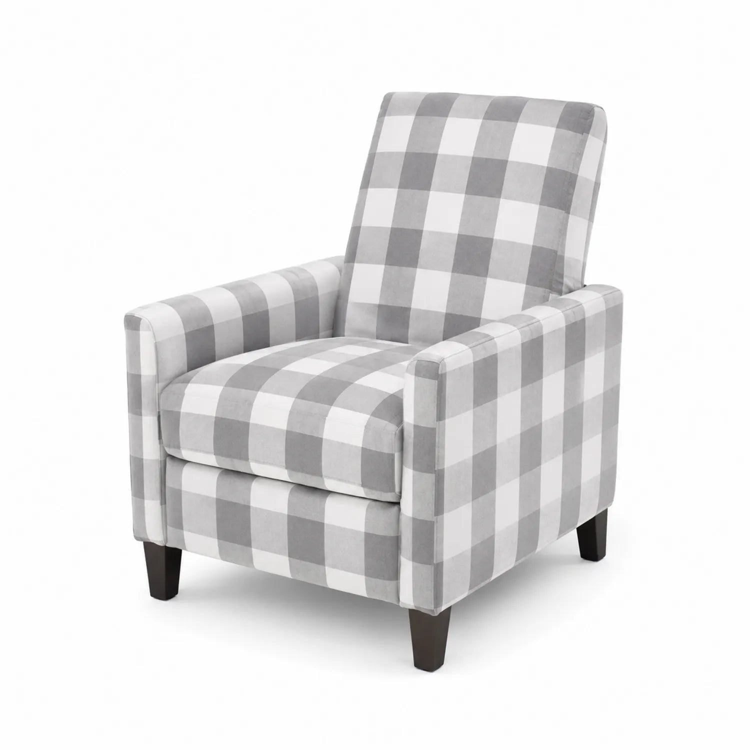 Poltrona reclinabile in tessuto a quadri Grigio/Bianco