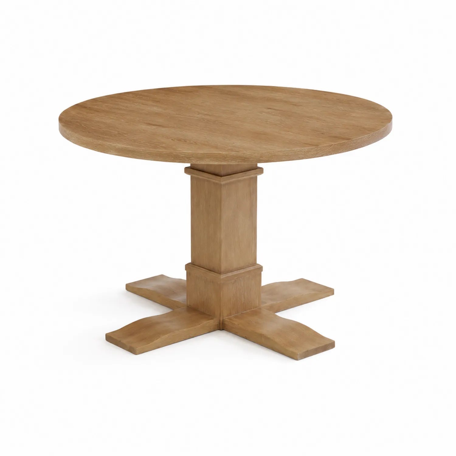 Round oak dining table