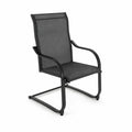 Black Polyester Fabric Steel Chair