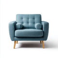 Armchair Fabric Upholstery 90x80x85 cm - Blue - Mid-Century Modern