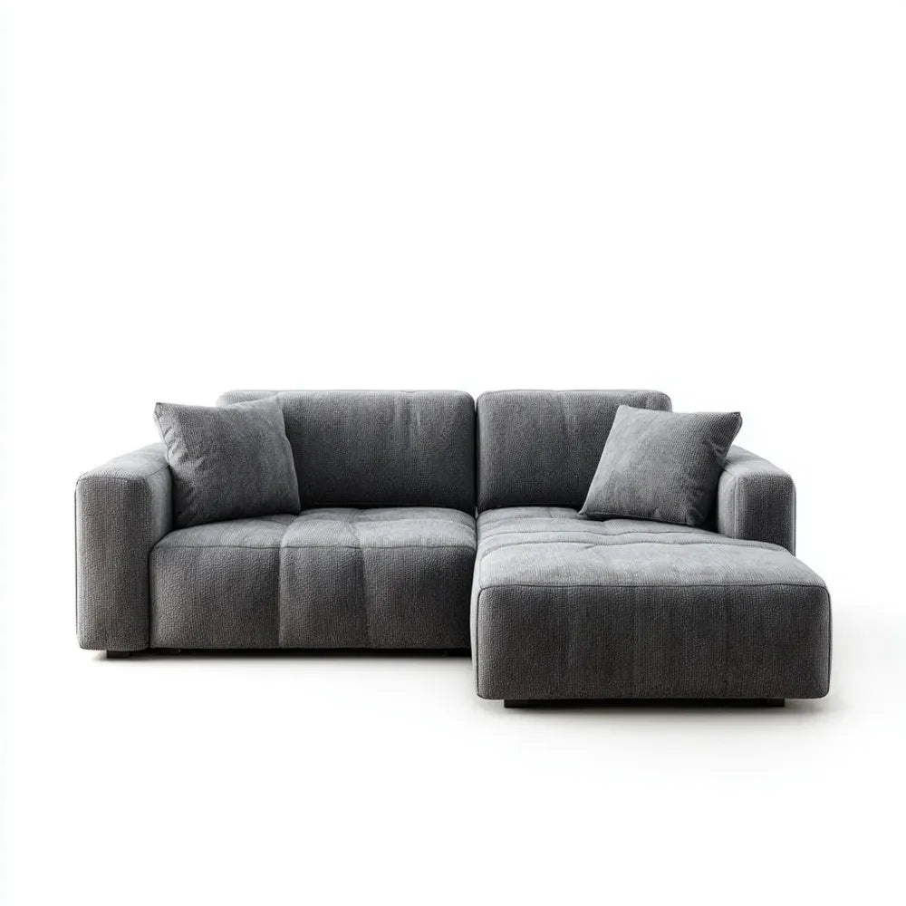 Sectional Sofa Fabric Upholstery 280x150x85 cm - Dark Gray - Modern Design