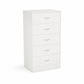 5-drawer chest of drawers in white MDF wood