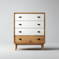 Chest of Drawers 80x40x100 cm - White/Oak - Mid-century Modern